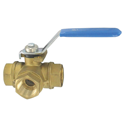 Industrial Grade 1" Brass 3 Way Ball Valve