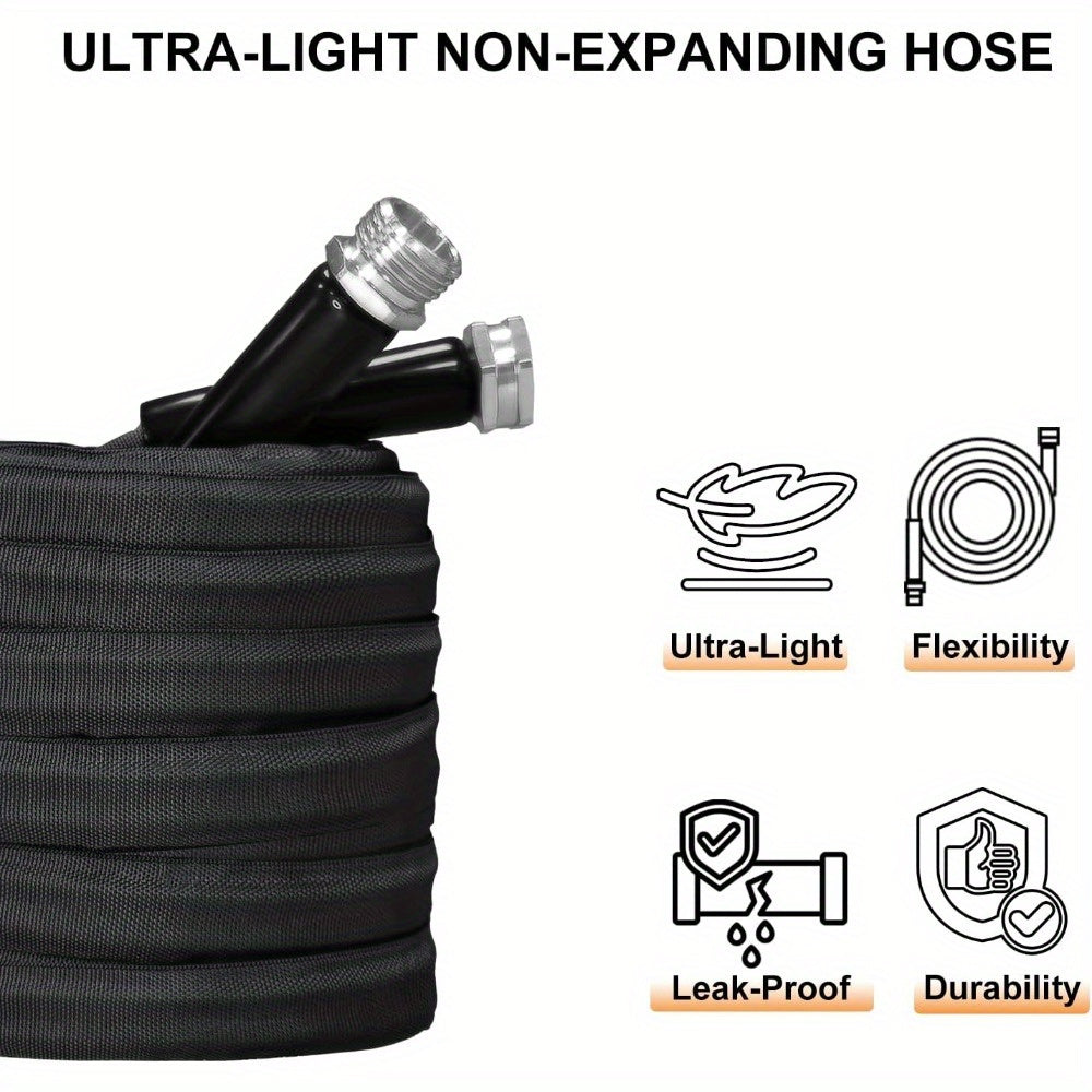 22.86meterGarden Hose with 8-Function Nozzle, Leak-Proof Design& Quick Connect, Universal Connector Threadt- Heavy-Duty Rubber Hose for Outdoor, Pet Washing, Car Cleaning, Yard Care- Compact Storage, Fit, Garden Hose Holder