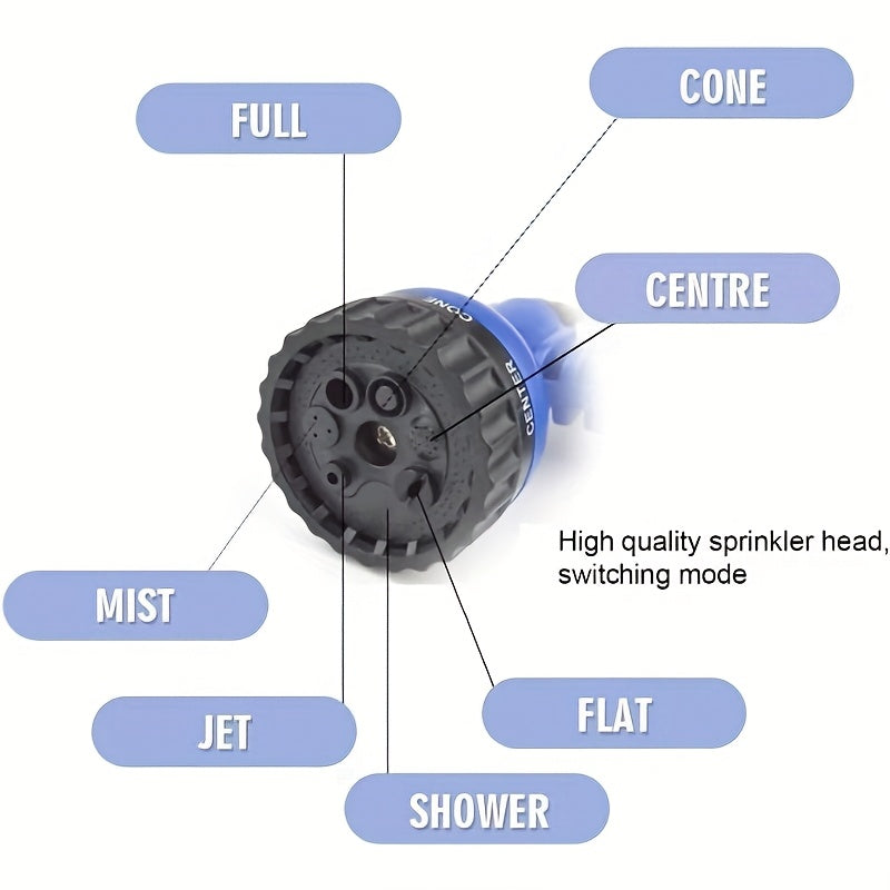 100ft Garden Hose, 7 Adjustable Function Nozzles, Leak Proof Design, Car Washing Water Pipe, Garden Watering Water Pipe, Garden Watering Water Pipe, Suitable for Outdoor Operations Such As Garden Watering, Yard Cleaning, Car Washing, Pet Bathing