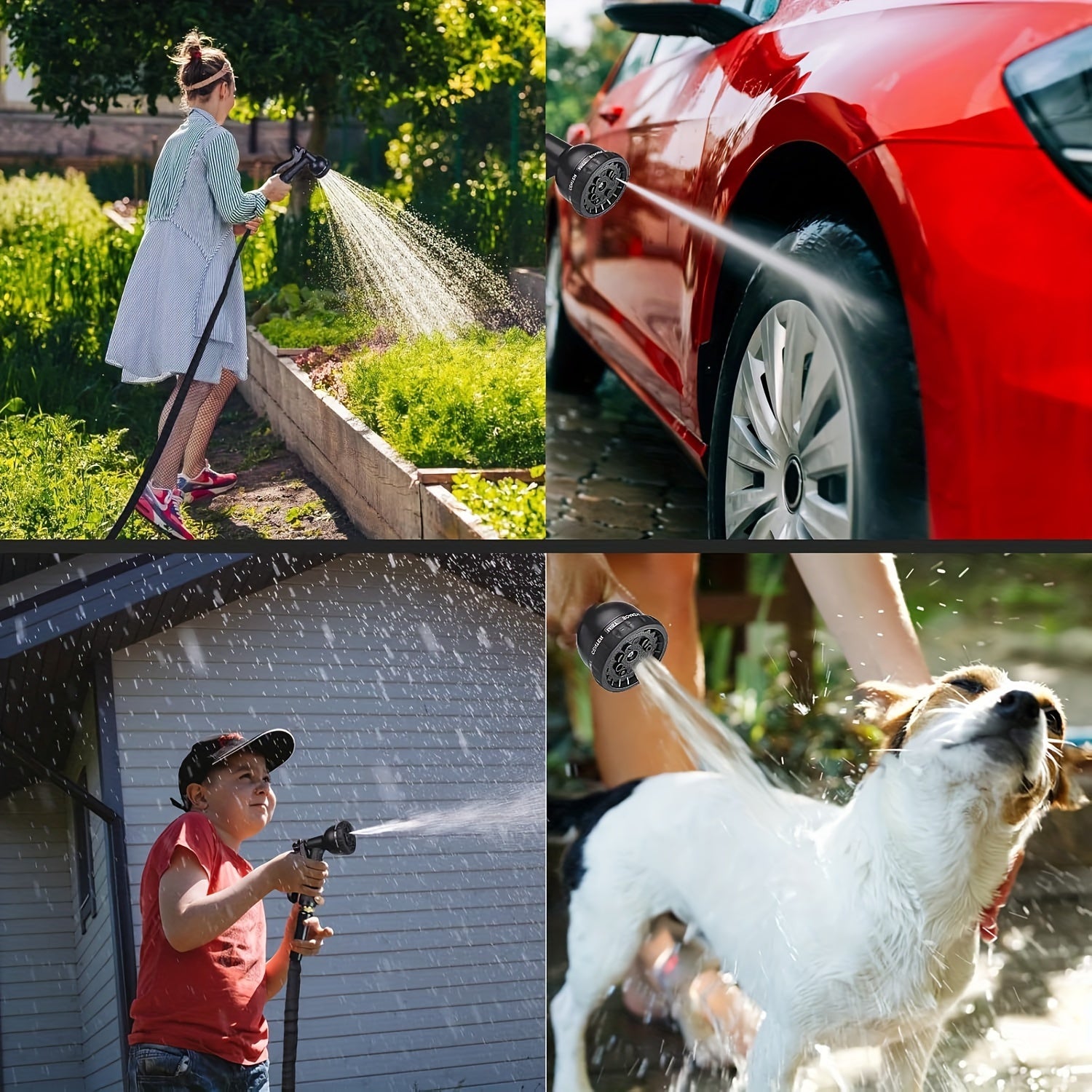 22.86meterGarden Hose with 8-Function Nozzle, Leak-Proof Design& Quick Connect, Universal Connector Threadt- Heavy-Duty Rubber Hose for Outdoor, Pet Washing, Car Cleaning, Yard Care- Compact Storage, Fit, Garden Hose Holder
