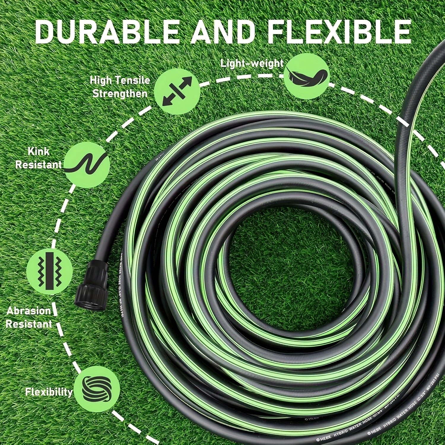 100ft Garden Hose, 7 Adjustable Function Nozzles, Leak Proof Design, Car Washing Water Pipe, Garden Watering Water Pipe, Garden Watering Water Pipe, Suitable for Outdoor Operations Such As Garden Watering, Yard Cleaning, Car Washing, Pet Bathing