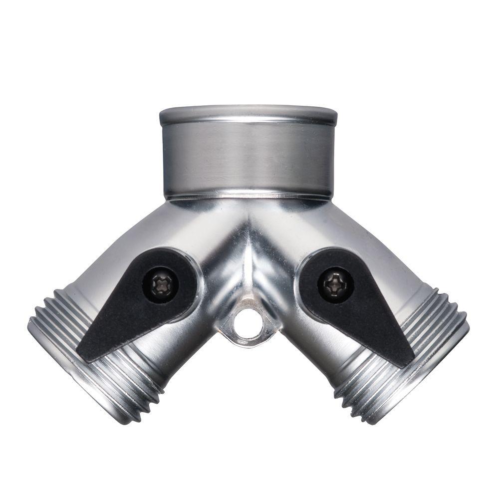 Steel 2-Way Garden Hose Valve