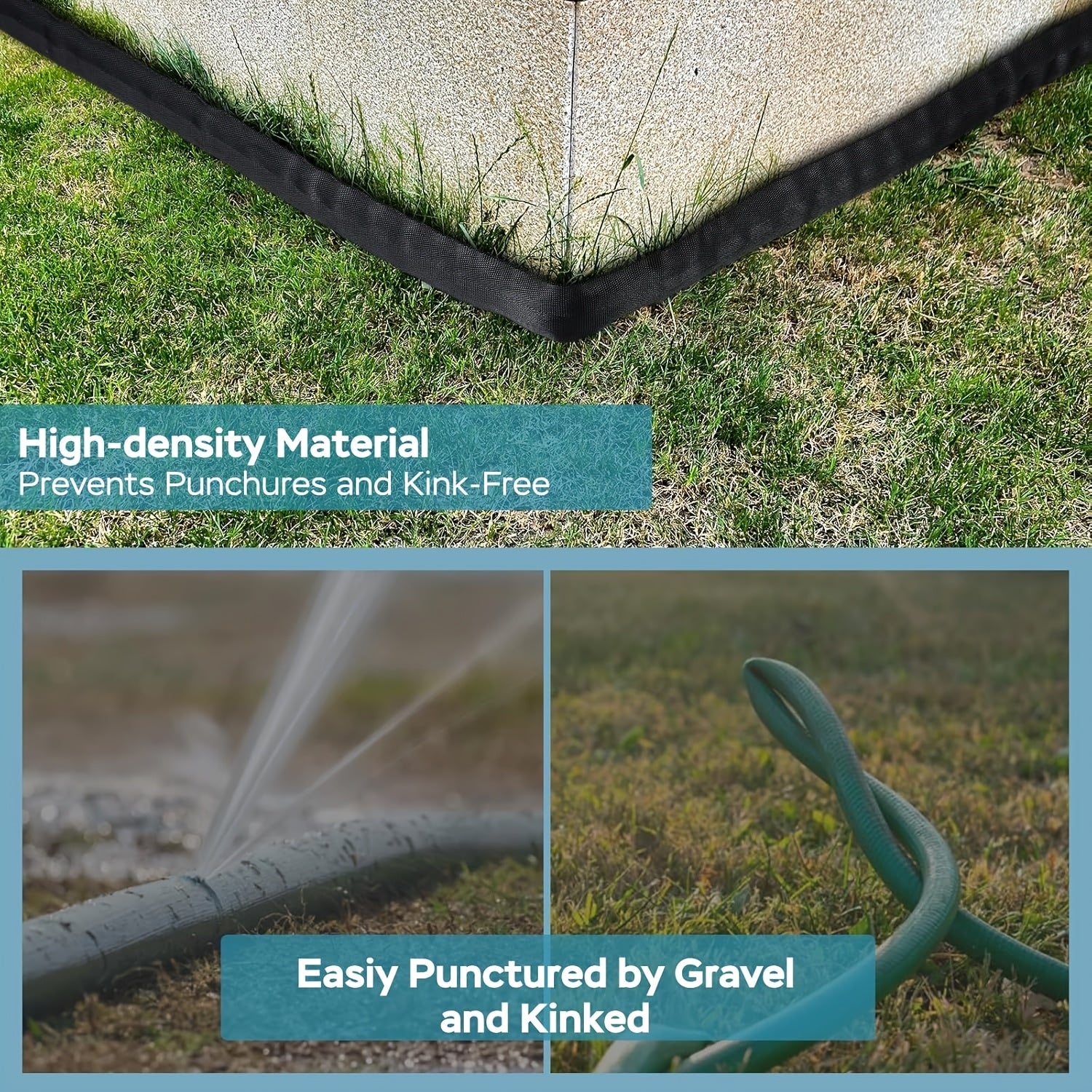 100ft/50ft Non-Expandable Garden Hose, Innovative Anti-Kink Technology, Kink Free Flexible Water Hose with 10-Pattern Spray Nozzle, 3/4" Brass Connectors, Leak Proof, Non-expansive Hose Covering Fabric for Lawn, Yard, Car Washing, And Outdoor Use