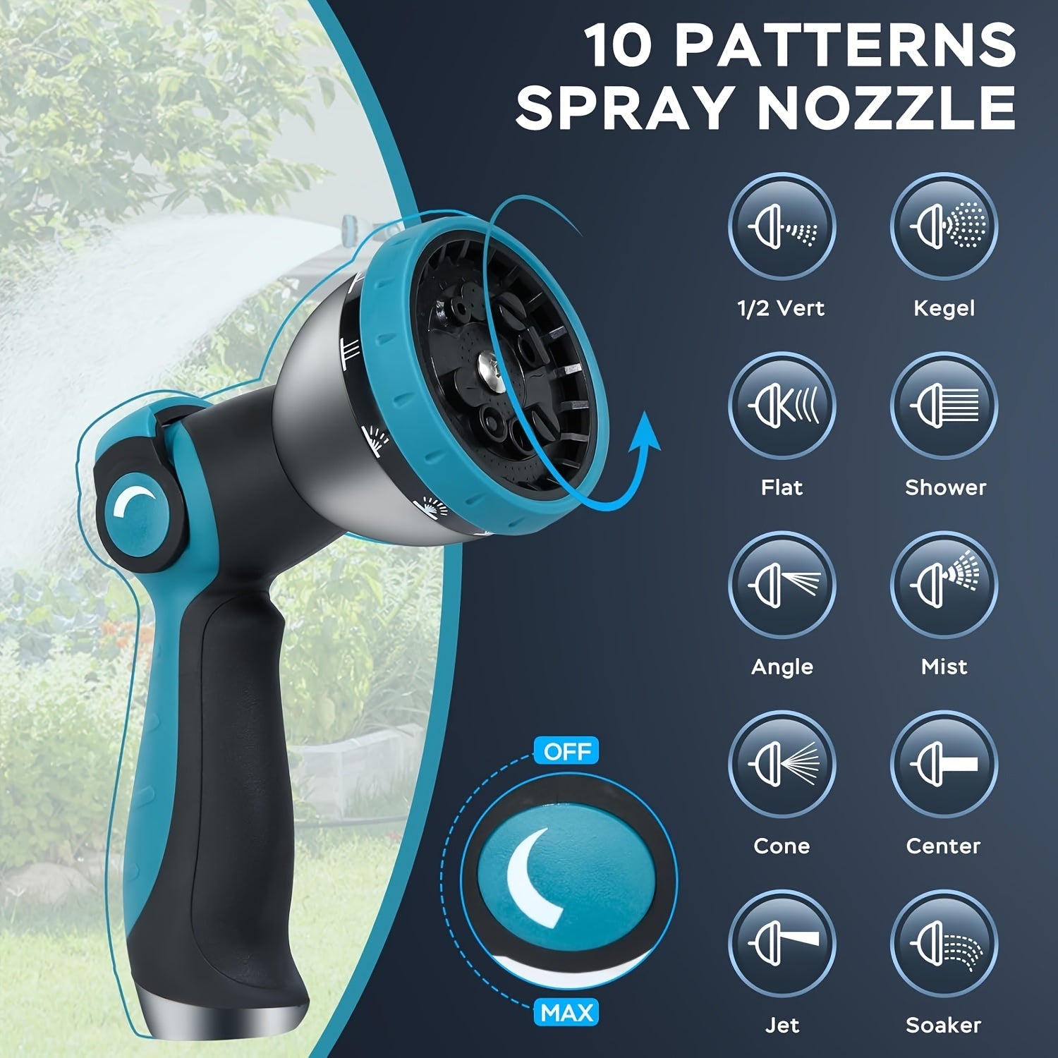 100ft/50ft Non-Expandable Garden Hose, Innovative Anti-Kink Technology, Kink Free Flexible Water Hose with 10-Pattern Spray Nozzle, 3/4" Brass Connectors, Leak Proof, Non-expansive Hose Covering Fabric for Lawn, Yard, Car Washing, And Outdoor Use