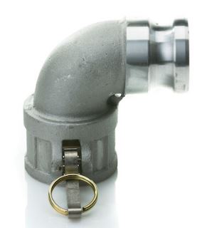 1.5" Aluminum Female Camlock x Male Camlock adapter - 90 degree