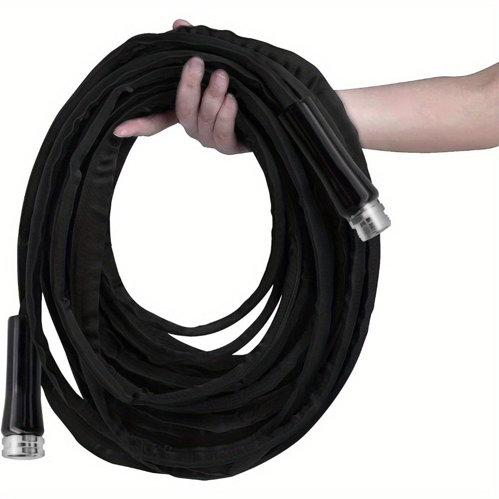 22.86meterGarden Hose with 8-Function Nozzle, Leak-Proof Design& Quick Connect, Universal Connector Threadt- Heavy-Duty Rubber Hose for Outdoor, Pet Washing, Car Cleaning, Yard Care- Compact Storage, Fit, Garden Hose Holder