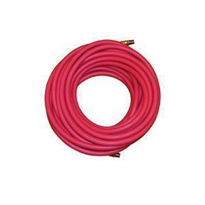 1" Red Rubber Air Hose x 100 ft - Male Pipe Ends (npt thread)