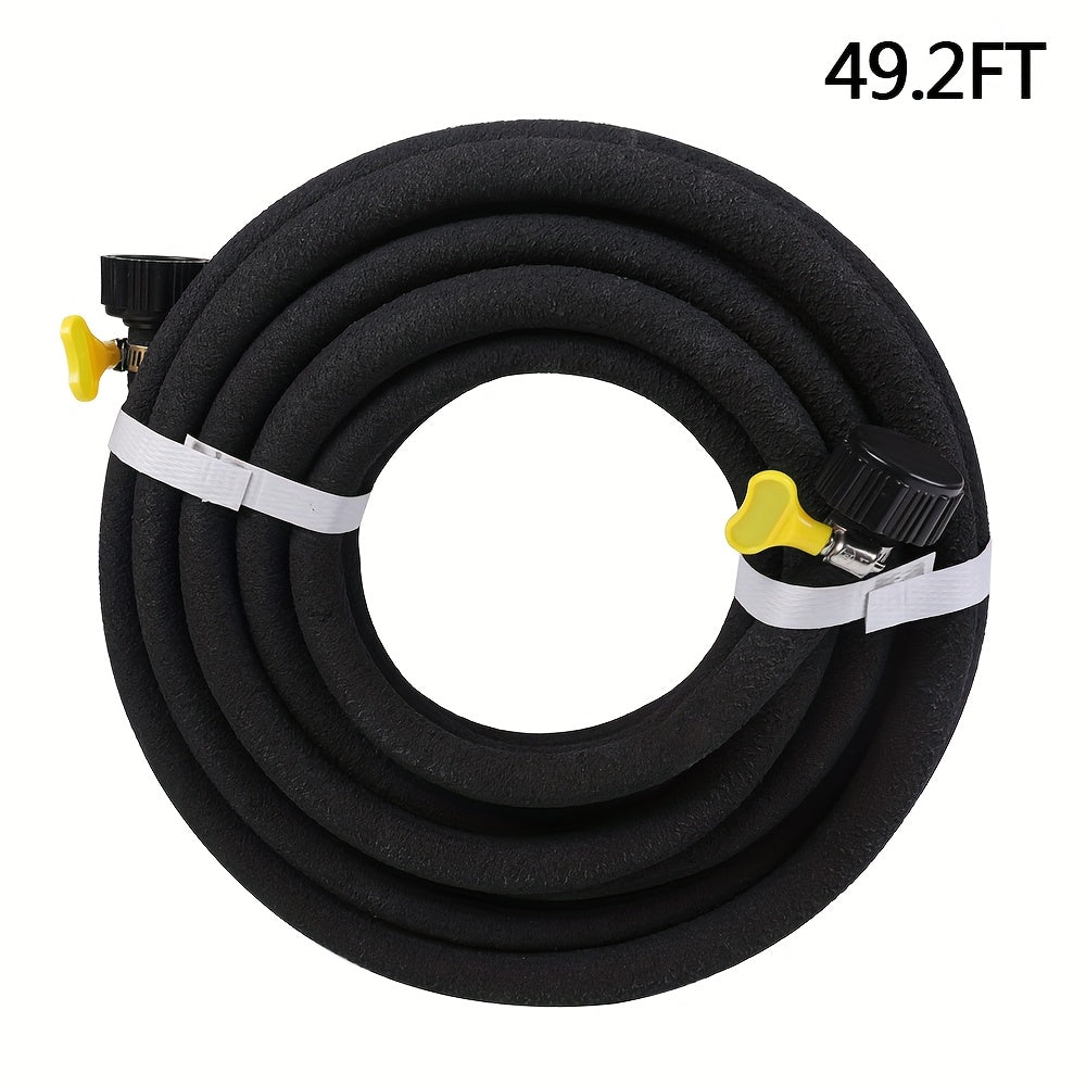 2pcs Heavy Duty Rubber Soaker Hoses, 50ft 1/2" Connectable Garden Hose for Lawn & Yard Irrigation, Water-Saving Drip System with US Standard Threads, Black, Lawn Irrigation | Flexible Garden Hose | Durable Rubber Hose, Garden Hose