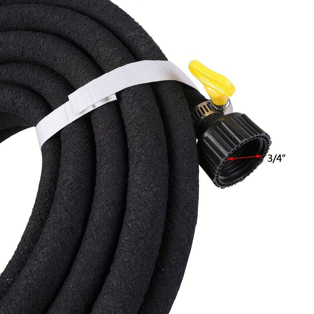 2pcs Heavy Duty Rubber Soaker Hoses, 50ft 1/2" Connectable Garden Hose for Lawn & Yard Irrigation, Water-Saving Drip System with US Standard Threads, Black, Lawn Irrigation | Flexible Garden Hose | Durable Rubber Hose, Garden Hose